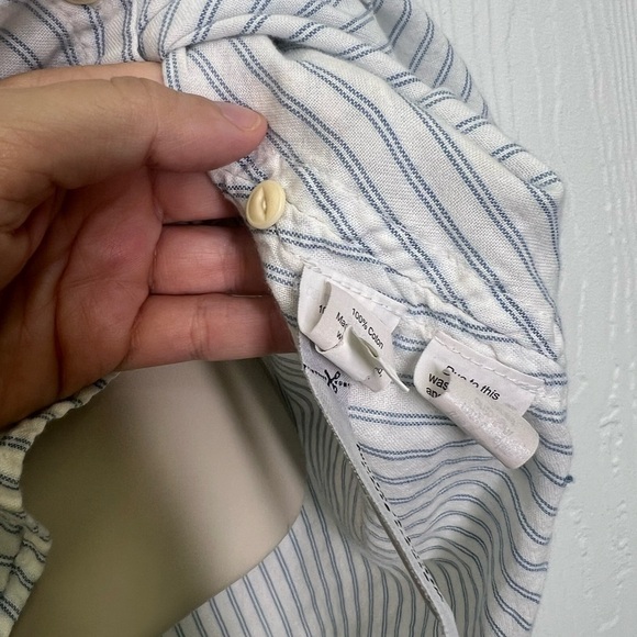 Madewell - Central Blue And White Erin Stripe Oversized Button Down Blouse XXS - Picture 10 of 15